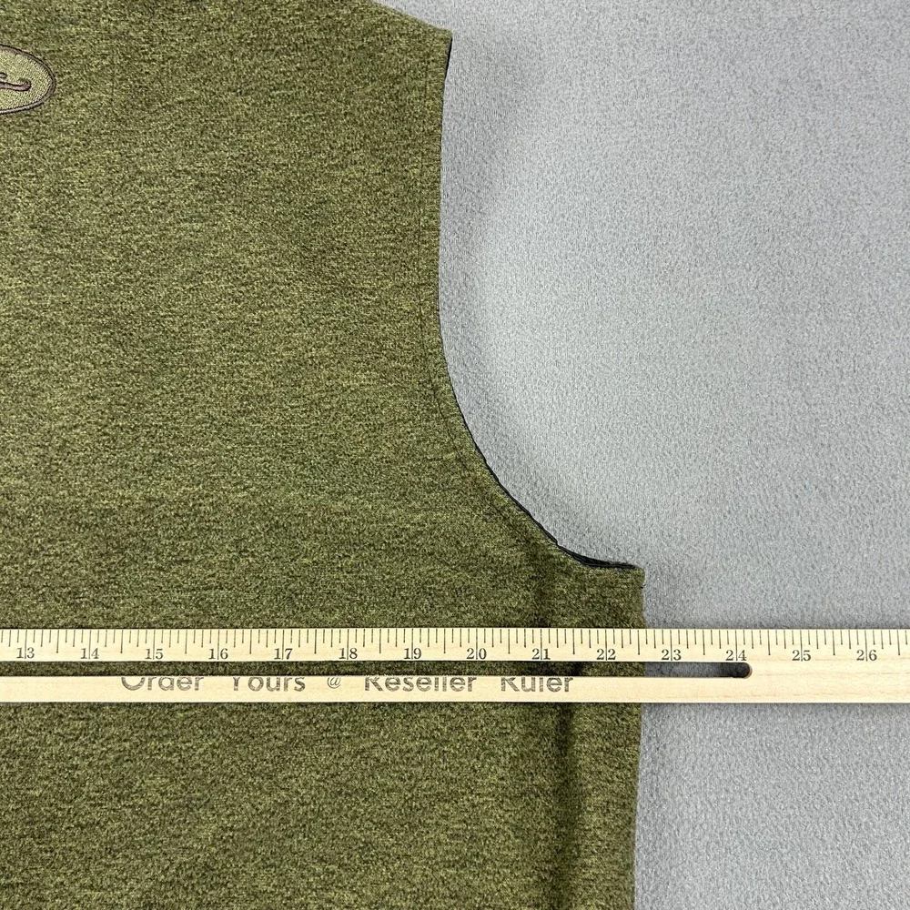 Drake Vest Mens Medium Green Heather Fleece Full Zip Chest‎ Pocket Hunting Warm